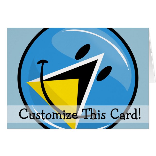 Smilande Flagga Saint Lucia Hälsningskort (Framsidan Horizontal)