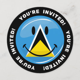 Smilande Flagga Saint Lucia Inbjudningar