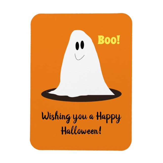 Smilande Ghost Halloween Magnet (Vertikal)