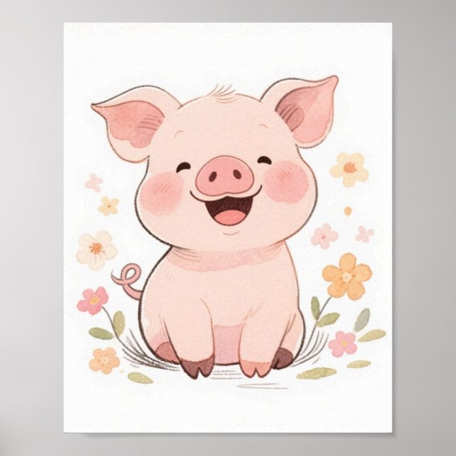 Smilande Gris Poster (Framsidan)