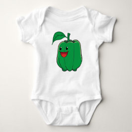 Smilande Grönt Bell Pepper T Shirt