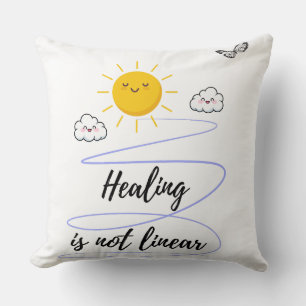 Smilande Himmel Cute Sol & Clouds Throw Pi Kudde