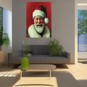 Smilande Jultomten AI Art Poster