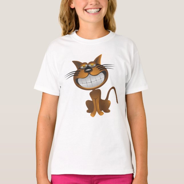 Smilande katt t shirt (Framsida)