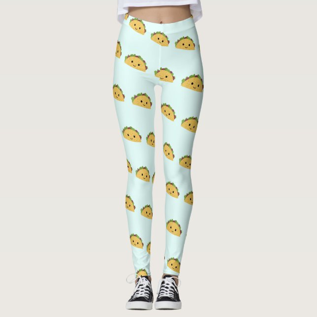 Smilande kawaii taco leggings (Framsida)