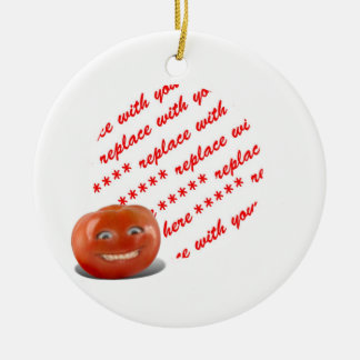 Smilande Lycklig Tomato Photo Ram Julgransprydnad Keramik