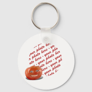 Smilande Lycklig Tomato Photo Ram Nyckelring