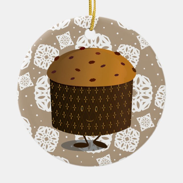 Smilande Panettone Food-jul Julgransprydnad Keramik (Framsidan)