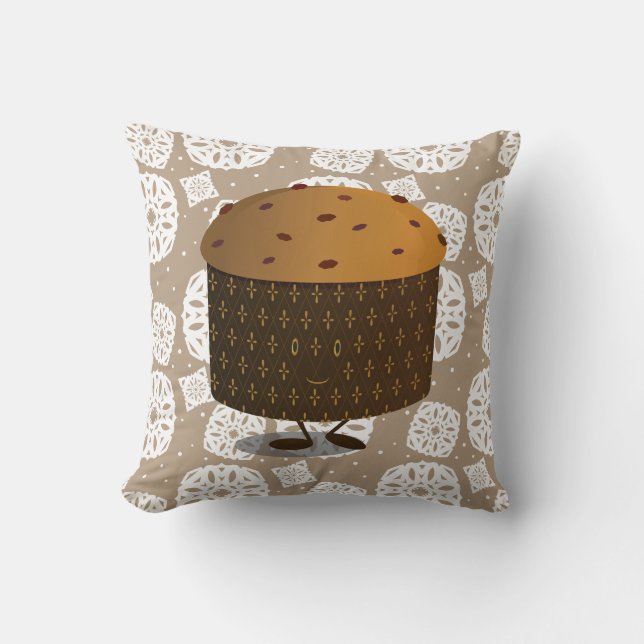 Smilande Panettone Food-jul  Kudde (Framsida)