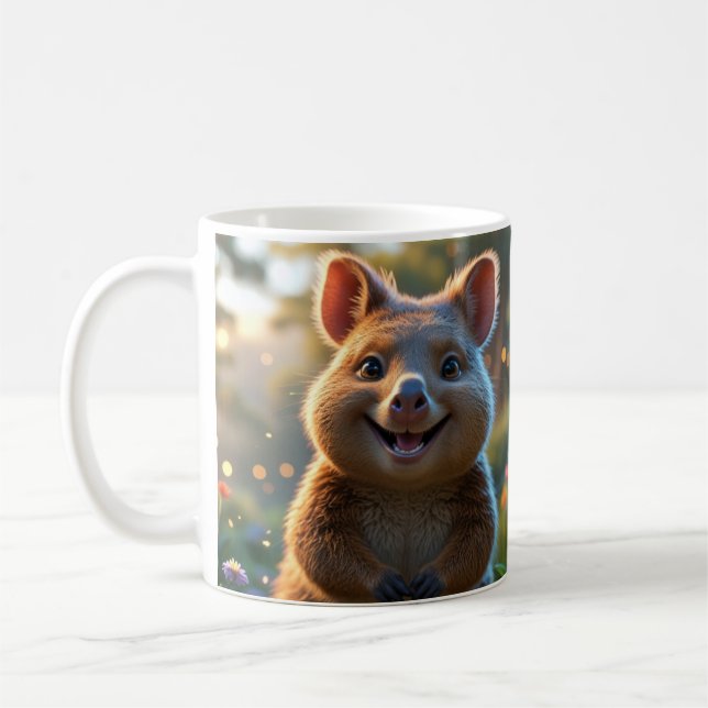 Smilande Quokka Coffee Mugg - Cute Gift (Vänster)