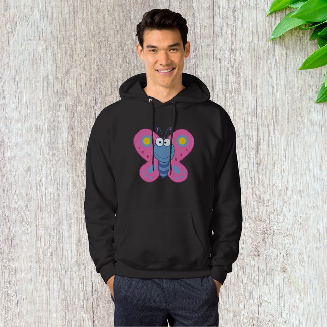 Smilande Rosa Butterfly Manar Hoodie (Skapare uppladdad)