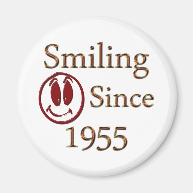 Smilande sedan 1955 magnet (Framsidan)