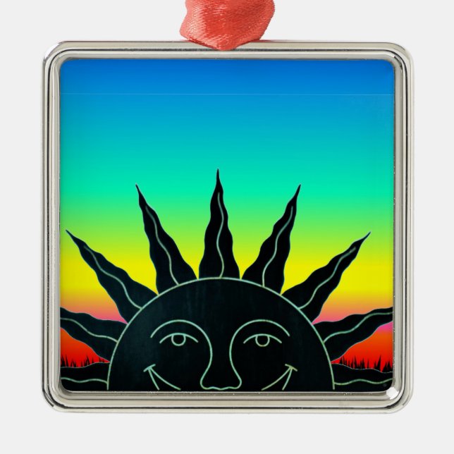Smilande Sol Julgransprydnad Metall (Framsidan)