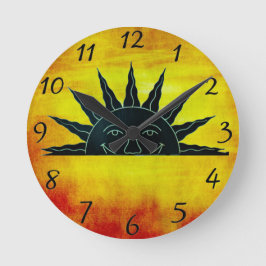 Smilande Sol Rund Klocka