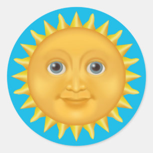 Smilande Sol Runt Klistermärke
