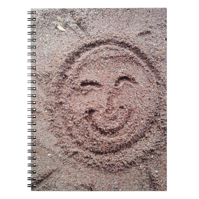 Smilande Sol, Sand Emoticon, Summer Emoji Anteckningsbok (Framsidan)