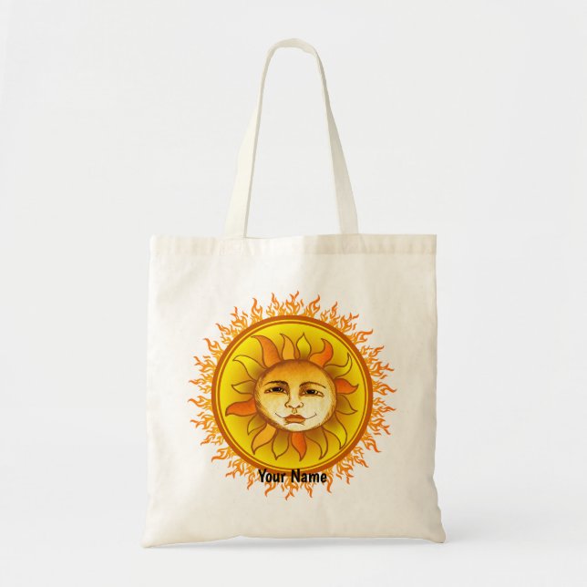 Smilande Sol Tote Bag Tygkasse (Framsidan)