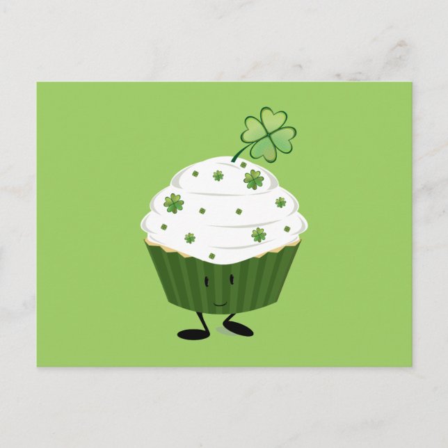 Smilande St. Patrick's day cuppie Vykort (Framsida)