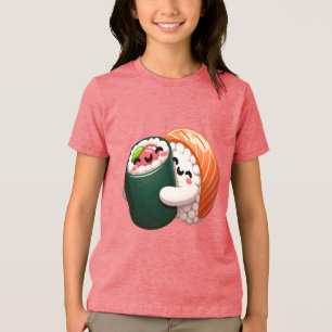 Smilande Sushi Hug Art för Food Älskare T Shirt
