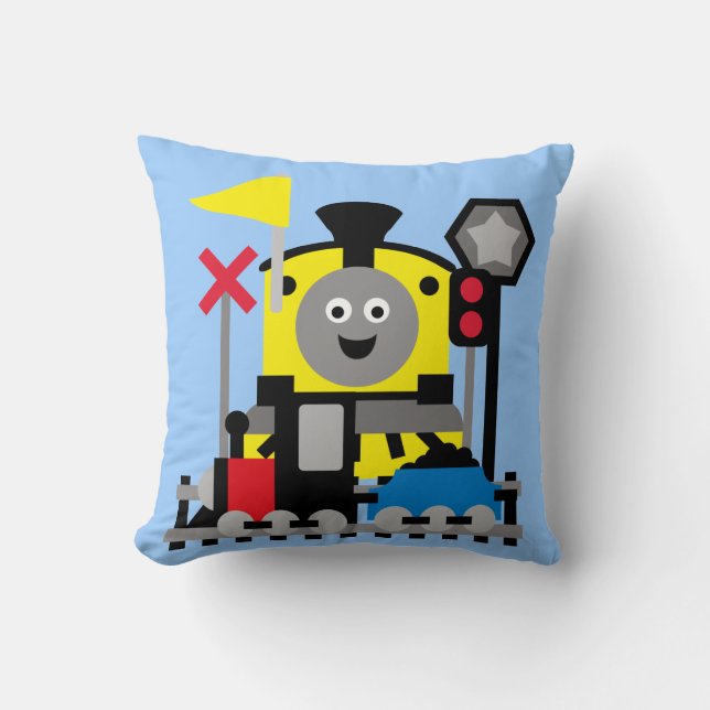 Smilande Tåg Pillow Kudde (Framsida)