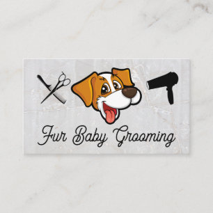 Smilande Tecknad hund Grooming Verktyg Visitkort