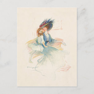 Smilande Victorian Mor och Dotter Helg Vykort
