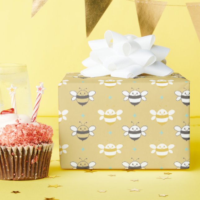 Smilda Humla Guld Gift Wapping Papper Presentpapper (Födelsedagsfest)