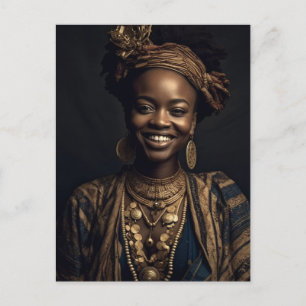 Smildrande afrikansk kvinna vykort