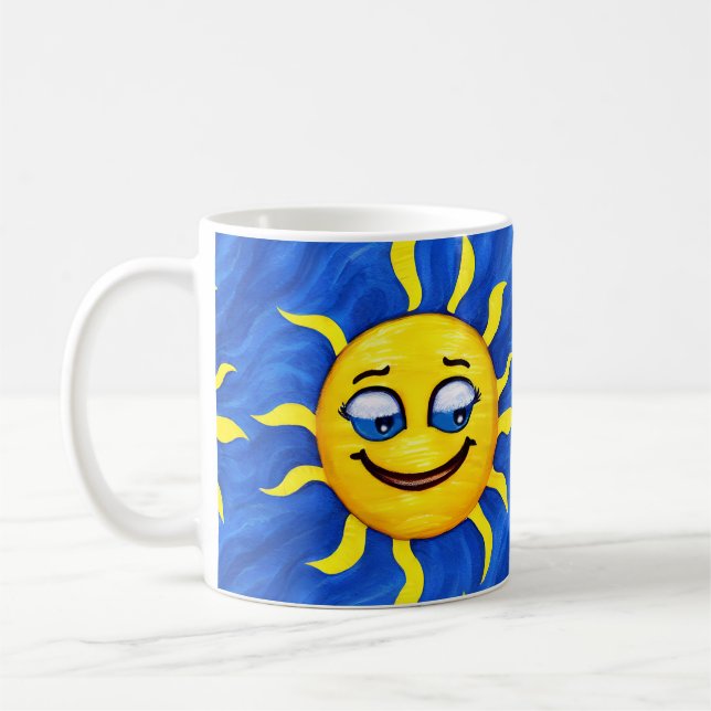Smildrande Ansikte Sunny Sol Kaffemugg (Vänster)