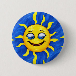 Smildrande Ansikte Sunny Sol Knapp