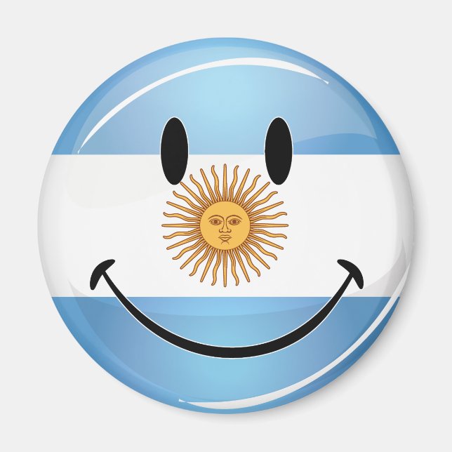 Smildrande argentinska Flagga Magnet (Framsidan)