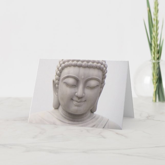 Smildrande av Serene Buddha Inspirational Kärlek P Kort (Framsida)