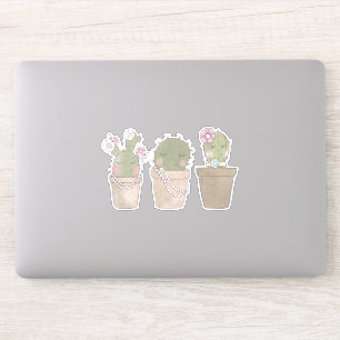Smildrande Cactus Trio Watercolor Design Klistermärken