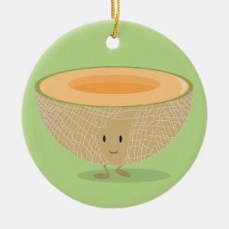 Smildrande Cantaloupe Fruit Food-jul Julgransprydnad Keramik