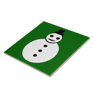Smildrande Chridtmas Snögubbe Tile Kakelplatta