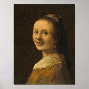 Smildrande flicka - Johannes Vermeer Fine Art Post Poster