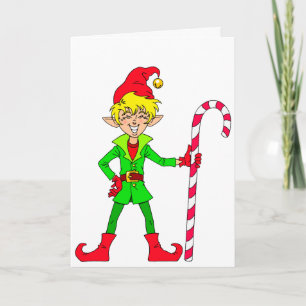Smildrande Jul Elf Helgkort