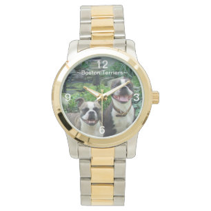 Smildrande lycklig Boston Terriers Watch Armbandsur