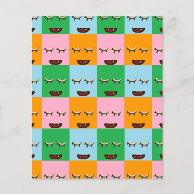 Smildrande monsterblock ansikte (Framsida)