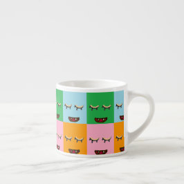 Smildrande monsterblock ansikte espressomugg