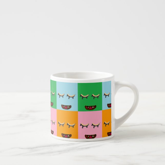 Smildrande monsterblock ansikte espressomugg (Höger)