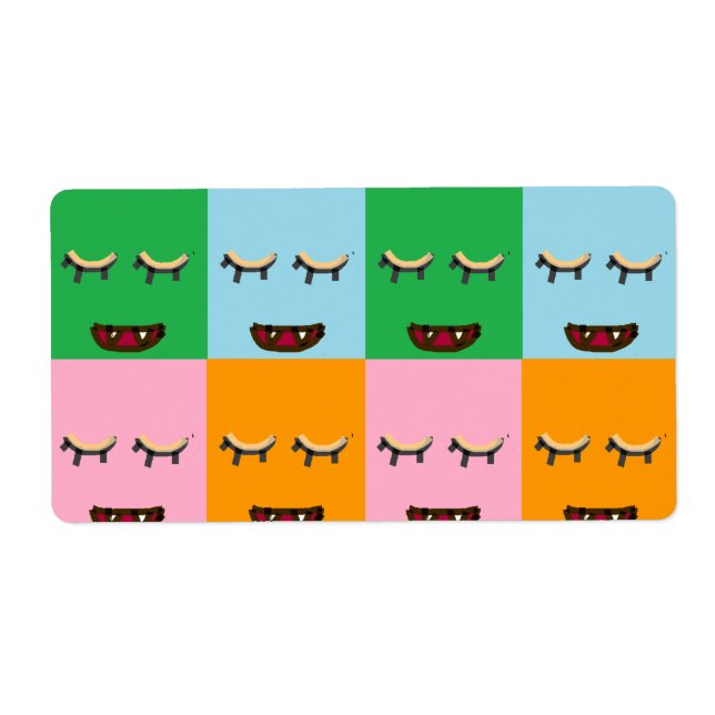 Smildrande monsterblock ansikte fraktsedel (Framsidan)
