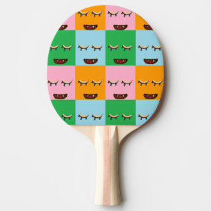 Smildrande monsterblock ansikte pingisracket