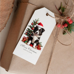 Smildrande Personlig för Gräns Collie Julvalpen Presentetikett