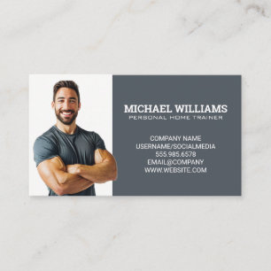 Smildrande Personlig tränare   Fitness-modell Visitkort
