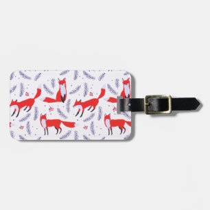 Smildrande skogskog Greenery Red Fox Bagagebricka