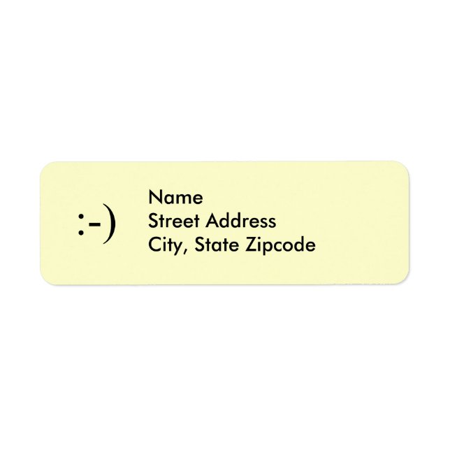 Smile ~ Address Label Returadress Etikett (Framsidan)