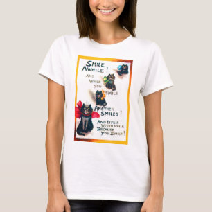 Smile AMedan, svart katt, Louis Wain T Shirt