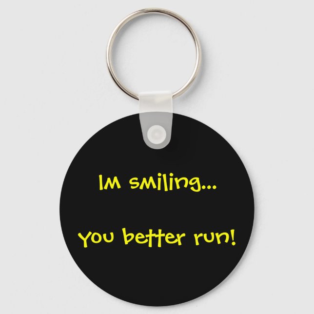 Smile and Run Keychain Nyckelring (Framsida)