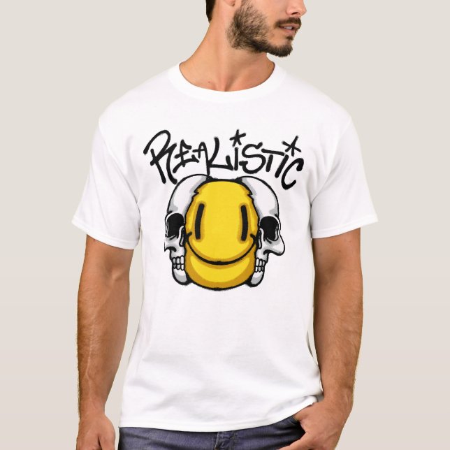 smile and Skull streetwear T Shirt (Framsida)